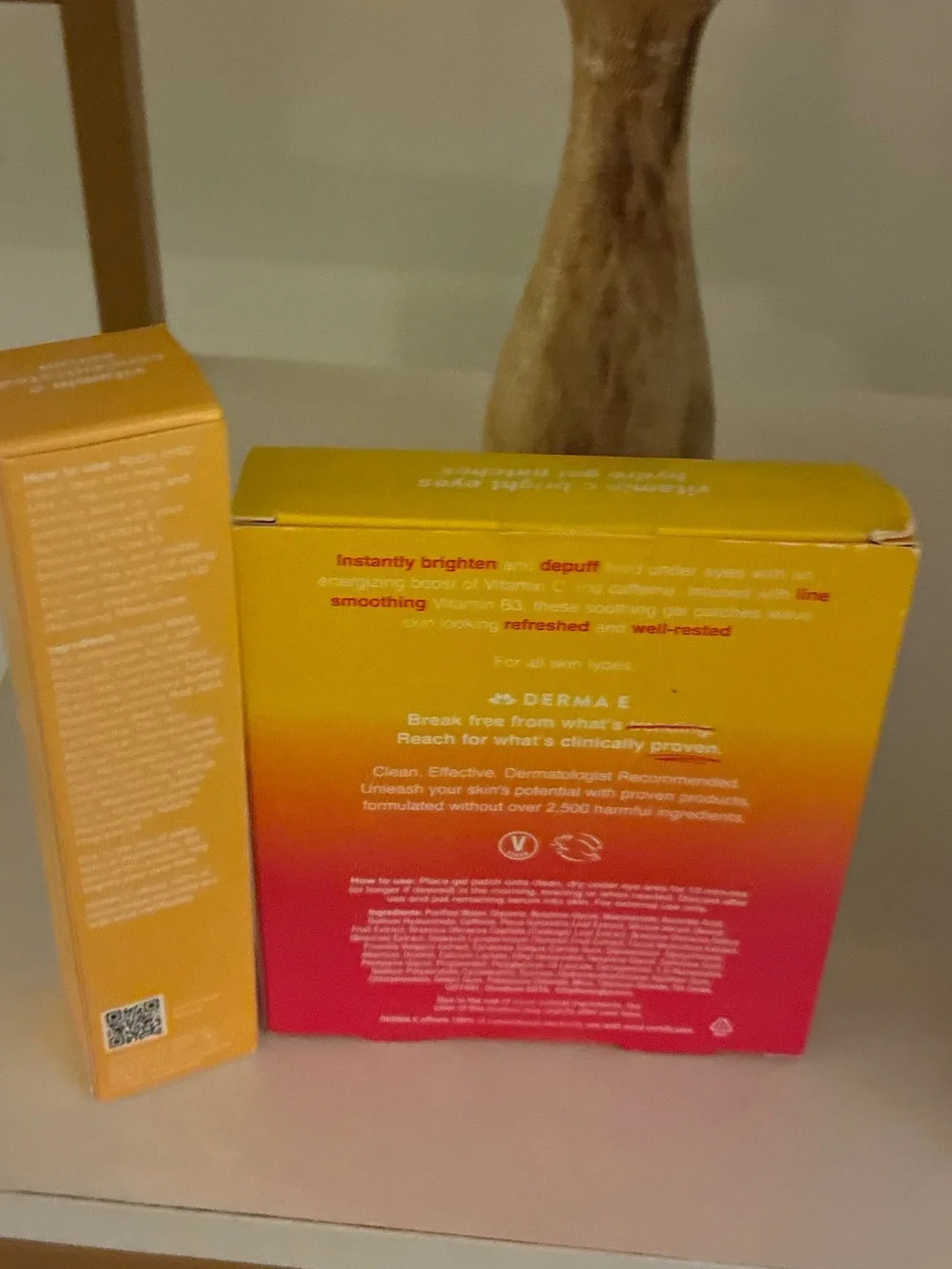 DERMA E Vitamin C Serum & Bright Eyes Hydro Gel Patch Bundle NIB